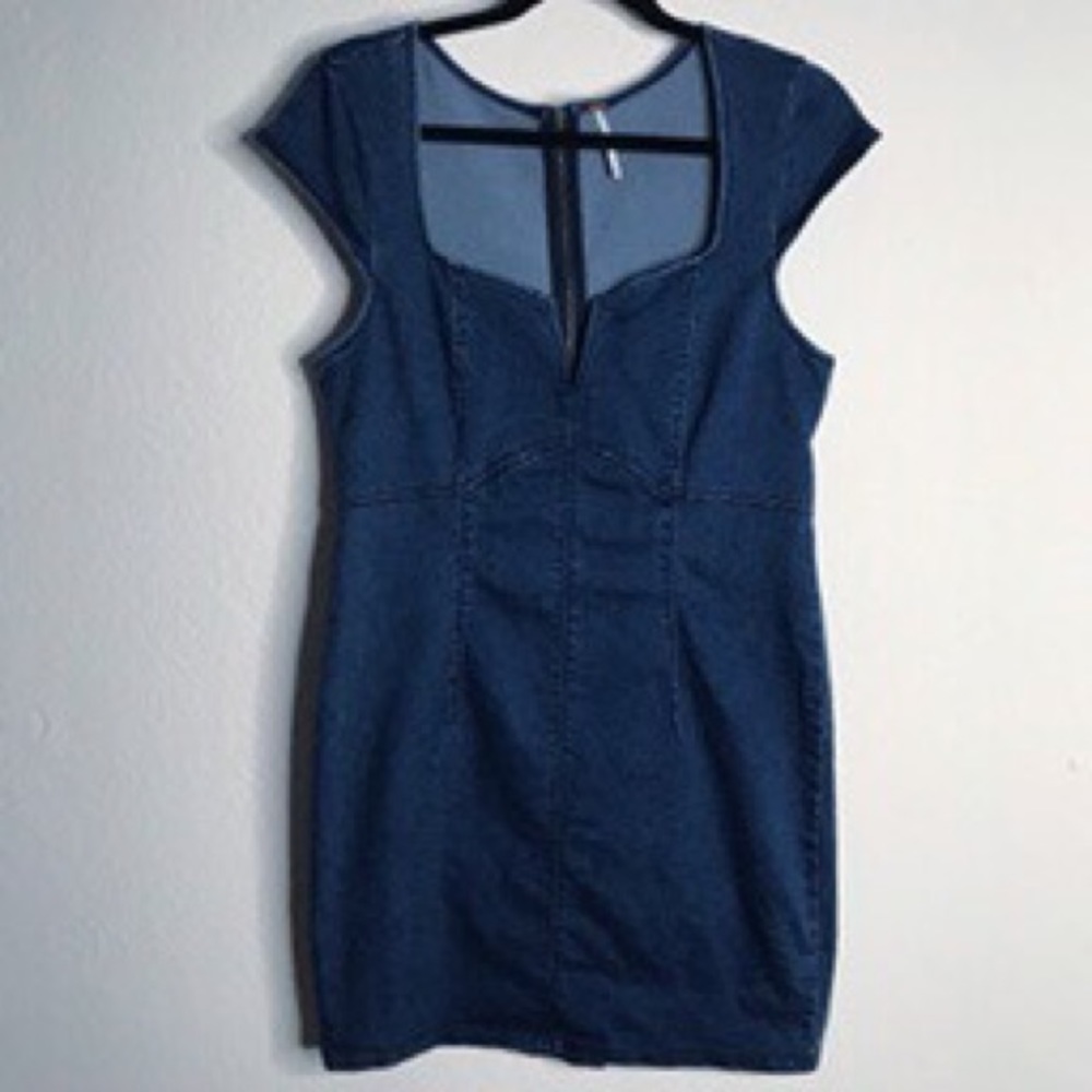 Free People Lia Denim Bodycon Dress M